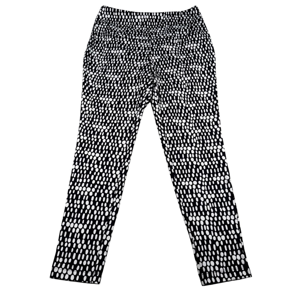 Chico's Zenergy So Slimming Legging Womens 1 (FITS 28x26) Black White Dot Crop